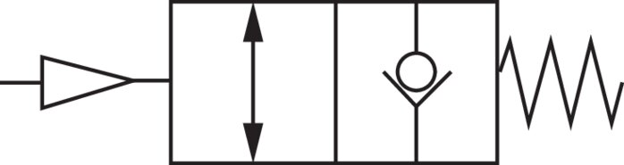 Symbole de commutation: Clapet anti-retour déblocable